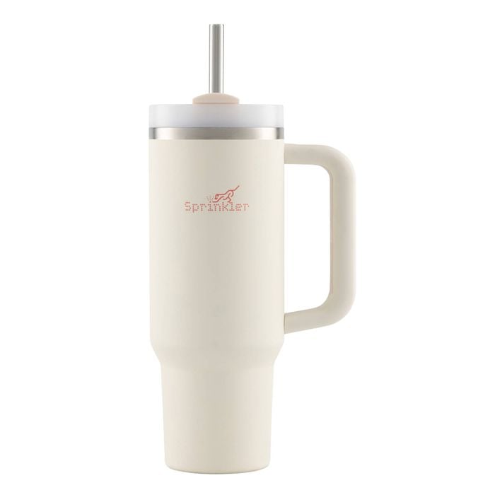 Sprinkler Sunny Insulated Stainless Steel Water Tumbler Flask Lid 1L Sand Dune