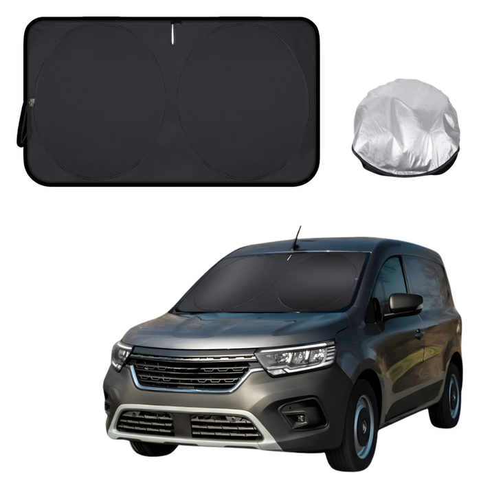Front Windscreen Sun Shade for Renault KANGOO 2021 - Current X61 Facelift - XL 160 x 100 cm - Black