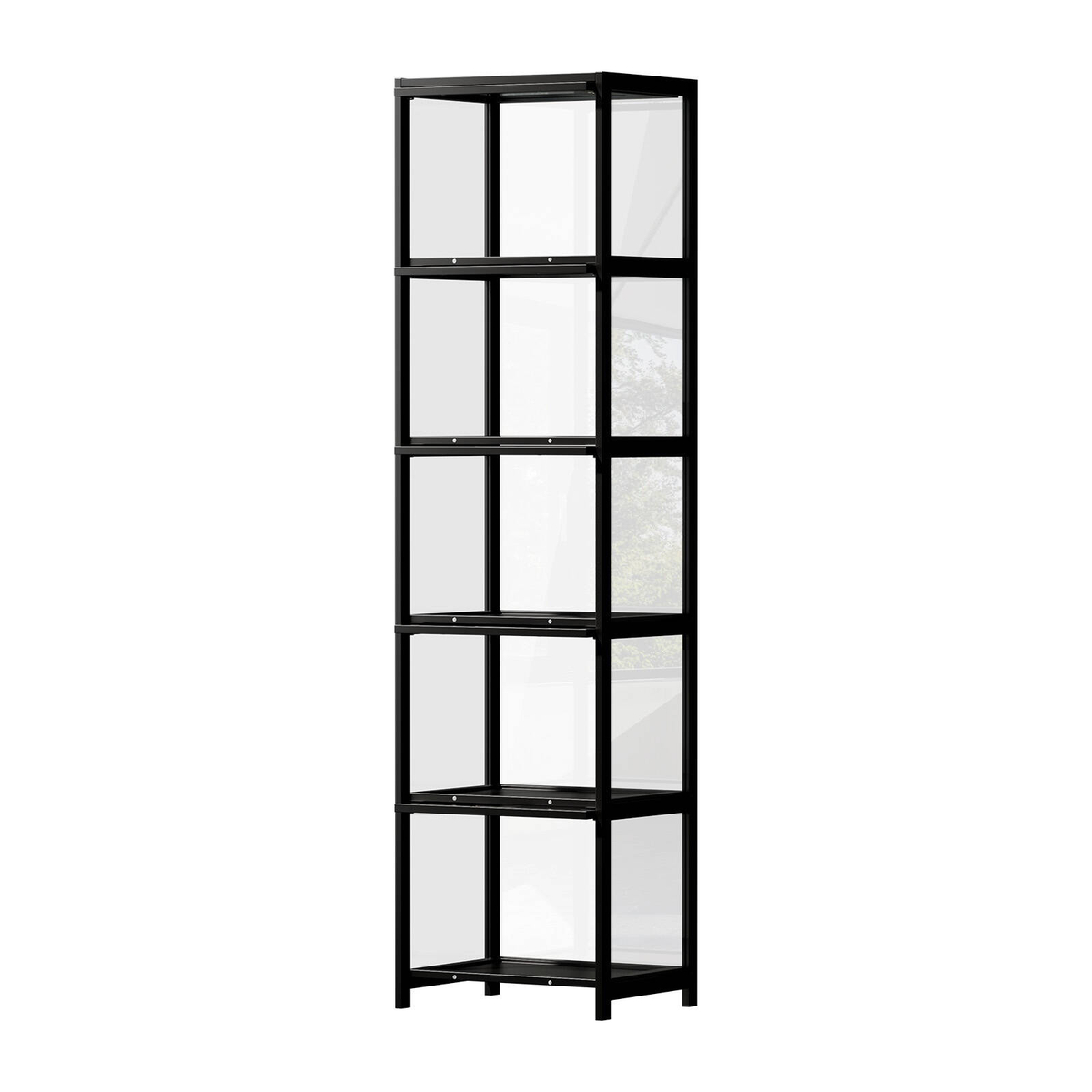 Oikiture Display Cabinet Storage 5-tier Shelves Bookcase Clear Stand ...