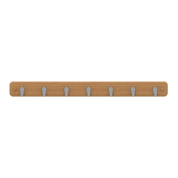MODE 7 Chrome Hooks on Bamboo Board Key Rack