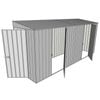 Build-A-Shed 1.2 x 4.5 x 2.0m Tunnel Shed Tunnel Hinged Door with 2 Hinged Side Doors - Zinc