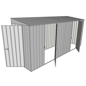 Build-A-Shed 1.2 x 4.5 x 2.0m Tunnel Shed Tunnel Hinged Door with 2 Hinged Side Doors - Zinc