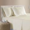 400TC 100% Cotton Sateen Premium Sheet Set 40cm Wall Cream King Single