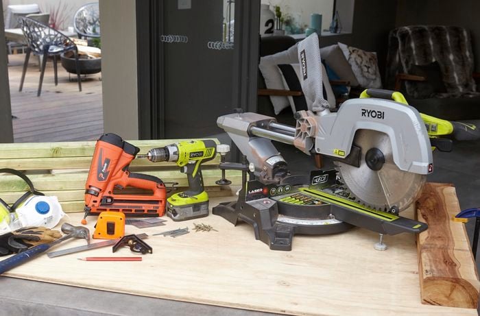 An assortment of tools and materials required to complete this project