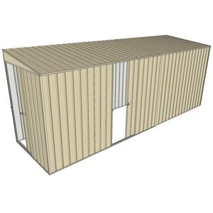 Build-a-Shed 1.5 x 5.2 x 2m Sliding Door Tunnel Shed With Sliding Side Door - Cream