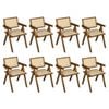 Levede 8pcs Solid Wood Dining Chairs - Walnut