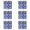 6PK LVD Ceramic/Cork Trivet Valencia Tile Home/Kitchen Decor 15cm Blue