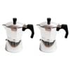 2PK Coffee Culture Aluminium 3-Cup Espresso Stovetop Coffee Maker Brew Pot Slvr