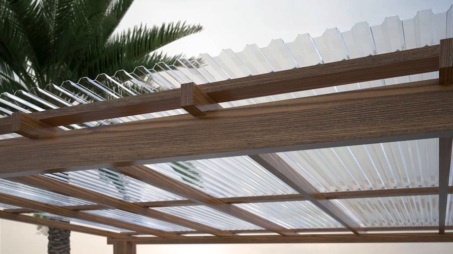Suntuf
  greca clear polycarbonate outdoor pergola