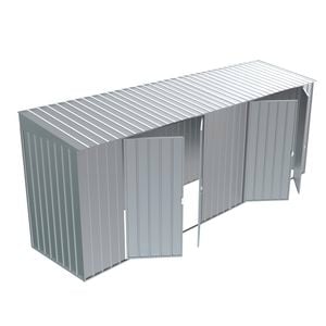 Build-a-Shed 1.2 x 5.2 x 2.0m Zinc Skillion Double Plus Dual Double Hinged Side Doors Shed
