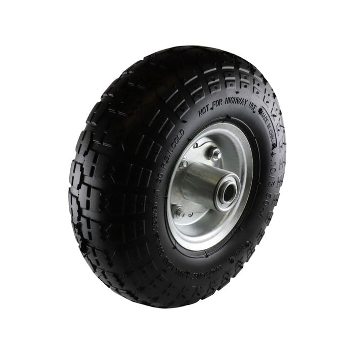 Move It 3.5 x 4" Pneumatic Steel Trolley Wheel with 5/8" Axle Diameter