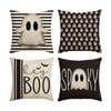 Catzon 4 Pcs Scary Throw Pillow Covers Linen Cushion Case for Decor 40X40cm