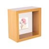 Nicola Spring 3D Deep Box Photo Frame - 4 x 4" with 2 x 2" Mount - Light Wood