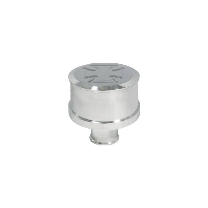Cal Custom Chromed Aluminium Push-In Breather Cap Iron Cross Design for Valve Cover