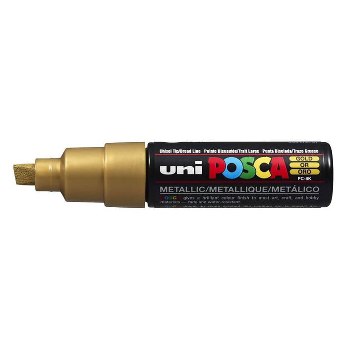 Uni Posca PC-8K Chisel Tip Paint Marker (Gold)