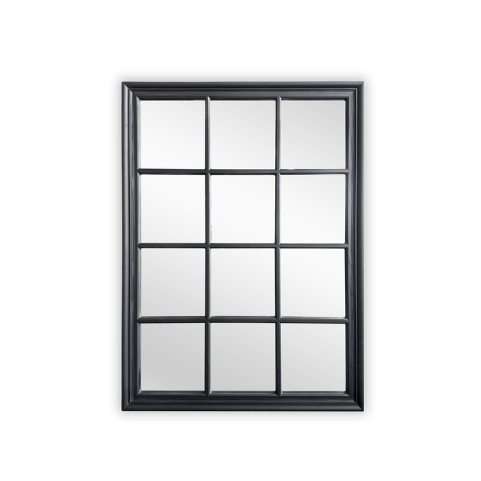 Elegant Collections Black Hampton's Medium Rectangle Mirror 95x130CM
