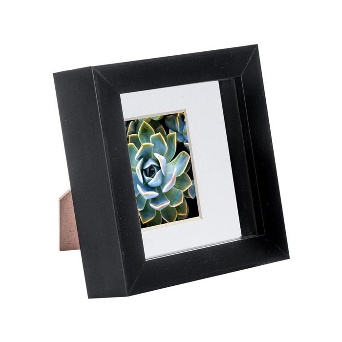 Nicola Spring 4 X 4 3d Shadow Box Photo Frame - Craft Display Picture Frame With 2 X 2 Mount - Glass Aperture - Black