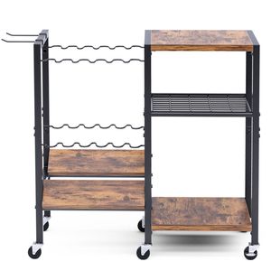 Advwin Fishing Rod Rack With Wheels, Holds 12 Poles, Rolling Tackle Storage Cart With 3-tier Shelves, for Garage And Shed, Black