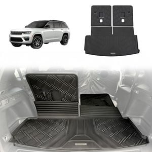 AUSGO Boot Liner for Jeep Grand Cherokee L WL Series 7-Seat 2021-Onwards 3-Piece Set Cargo Trunk Mat Boot Mat