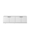 European Cabinetry White Slim Pull Black Bucharest TV Unit