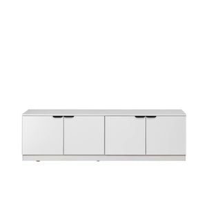 European Cabinetry White Slim Pull Black Bucharest TV Unit