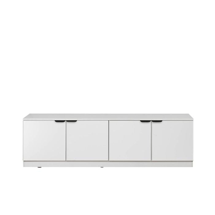 European Cabinetry White Slim Pull Black Bucharest TV Unit