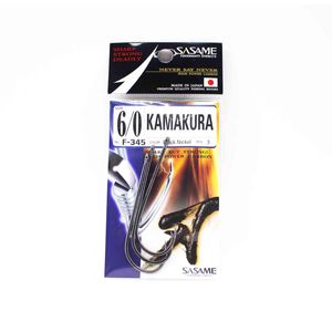 Sasame F345 Kamakura Black Long Shank Bait Fishing Hook 6/0