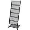 vidaXL Magazine Rack 47.5x43x133cm Black A4 Display Stand Holder Organiser