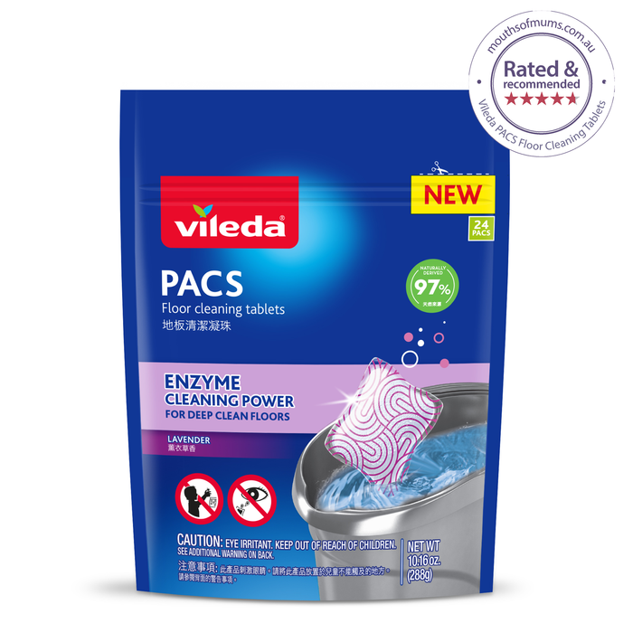 Vileda PACS Lavender Floor Cleaning Tablets - 24 Pack