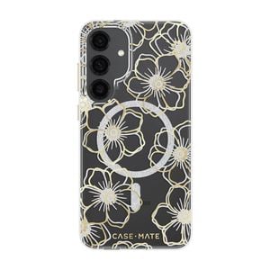 Case-Mate Floral Gems Case For Samsung Galaxy S25+ - Gold w/ Magnet