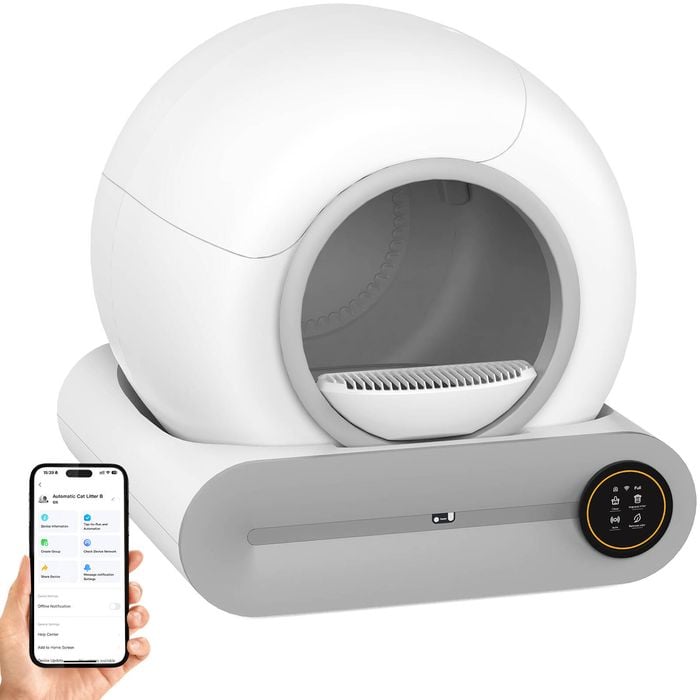 Advwin Automatic Self-Cleaning Cat Litter Box WiFi App Control 65L+9L