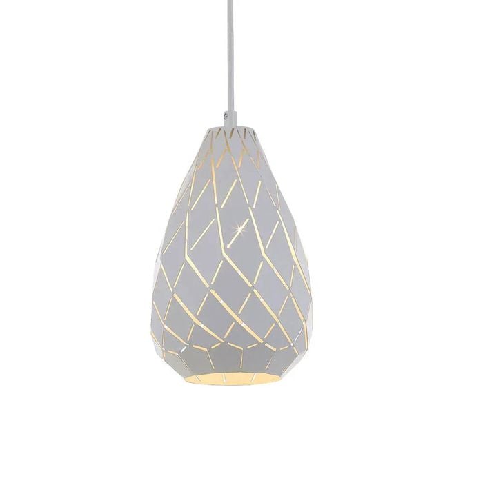 Telbix Simon Modern Pendant Hanging Lamp Light Aluminium White