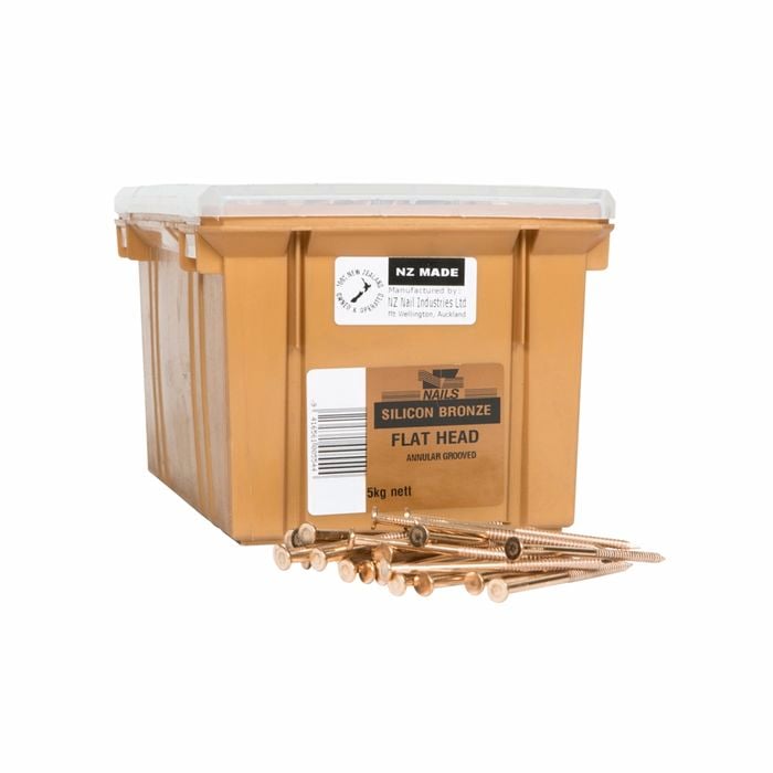 NZ Nails 50 x 2.8mm Silicone Bronze Flat Head Nail - 5kg Box