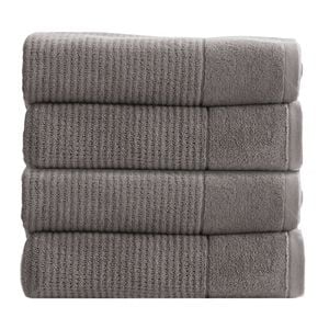 4pk Renee Taylor Cambridge 650gsm Textured 70x140cm Bath Towel - Fossil