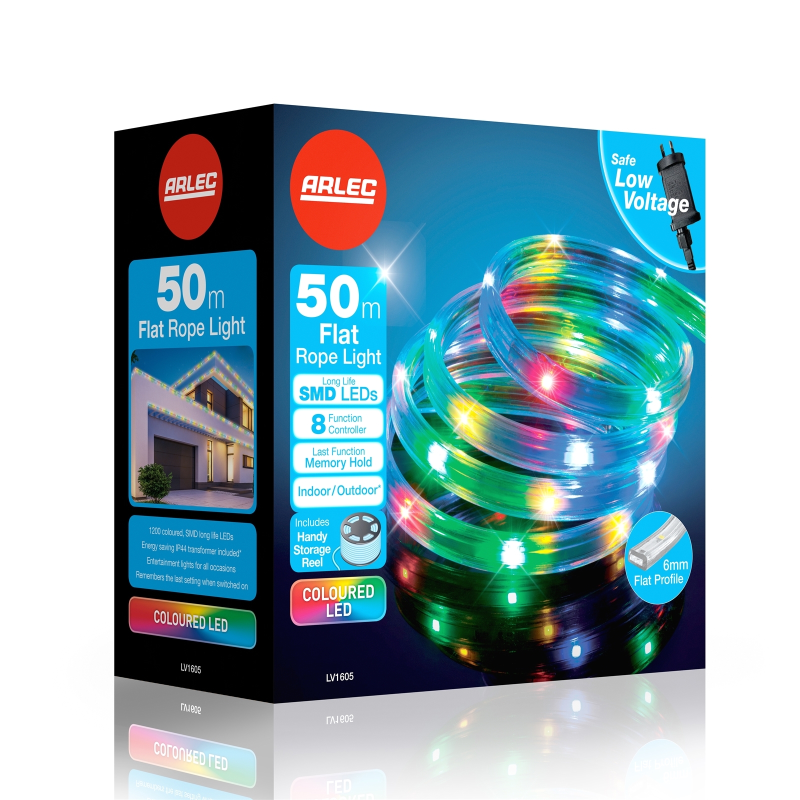 Arlec 50m Multicoloured Low-Voltage LED Flat Rope Light product image