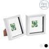 Nicola Spring 2 Piece 6 X 6 3d Shadow Box Photo Frame Set - Craft Display Picture Frame With 2 X 2 Mount - White