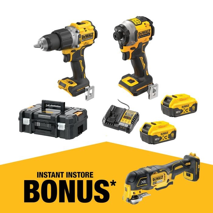 DeWALT 18V XR 2 Piece 5.0Ah Compact Combo Kit DCZ2050P2T-XE