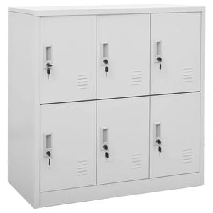 vidaXL Locker Cabinet Light Grey Steel Home Office School Storage Organiser