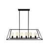 Oriel Lighting Southport.100 6-Light 100cm Urban Retro Pendant Light - Black 100cm