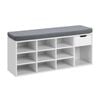 Colton Shoe Cabinet Seat Bench 1 Drawer White
