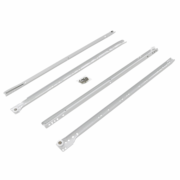 Hafele 550mm White Drawer Roller Runner - Pair