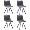 vidaXL 4x Dining Chairs Black Faux Leather