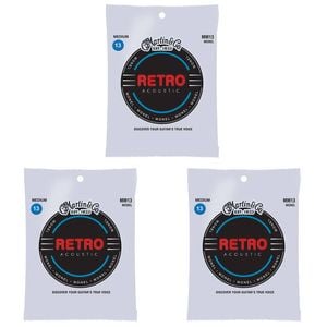 3PK Martin Guitar MM13 Retro Acoustic 6 Strings Monel Medium Gauge