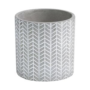 EDEN 11.5cm Grey Chevron Indoor Concrete Planter - 115mm