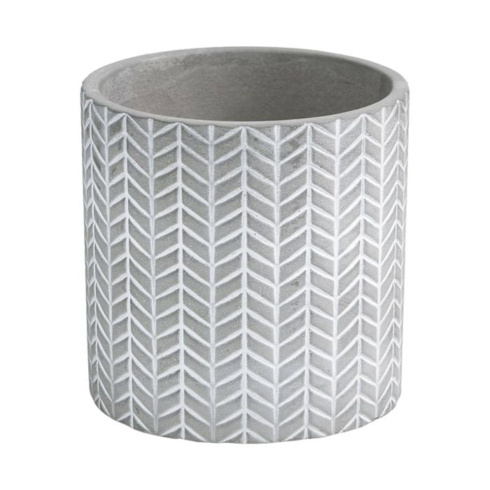 EDEN 11.5cm Grey Chevron Indoor Concrete Planter - 115mm
