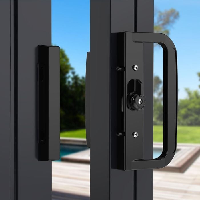 Rolltrak Black Sliding Patio Door Keyed Lock Set
