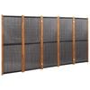 vidaXL 5-Panel Room Divider Black Panel Privacy Screen Partition Separator