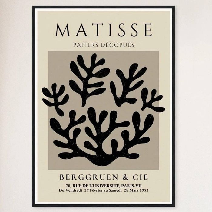Galrie Henri Matisse Exhibition Print - Captivating Art at Berggruen & Cie (Black), Black Frame, 70 x 100cm (28 x 40inch)