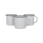 Argon Tableware White Enamel Mugs - 375ml - Pack Of 12