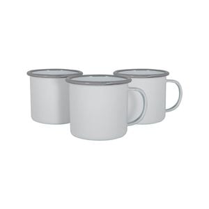 Argon Tableware White Enamel Mugs - 375ml - Pack Of 12